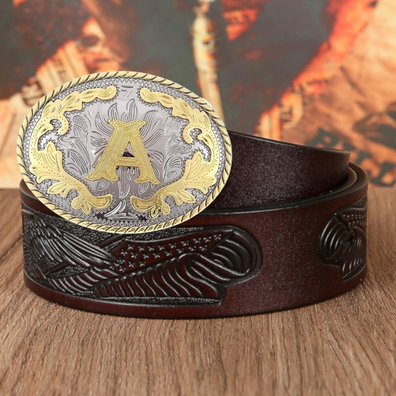 WMG Western Belt Buckle Initial Letters ABCDMRJ to Z Cowboy Belt Buckle, Rodeo Buckles for Men & Women - Image 3